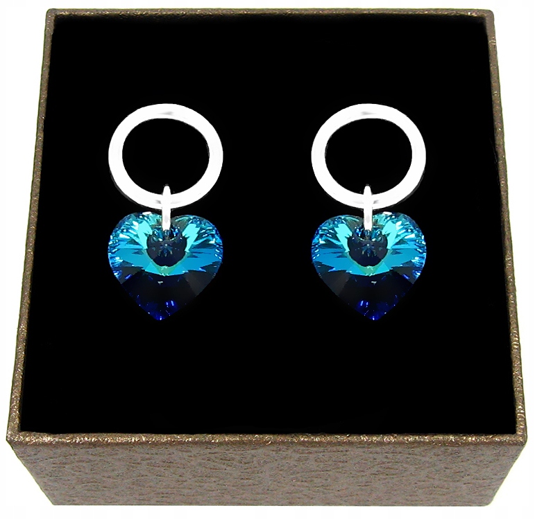 

Kolczyki Serduszka Swarovski Koła Srebro 925 A14