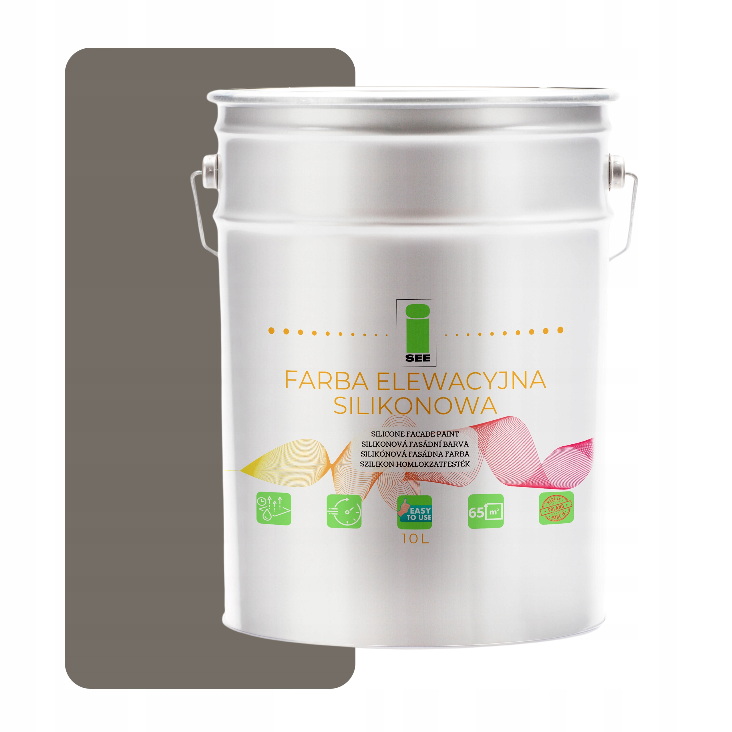 Fasádna Silikónová Fasádna Farba Šedá Teplá 10 L Paropriepustná