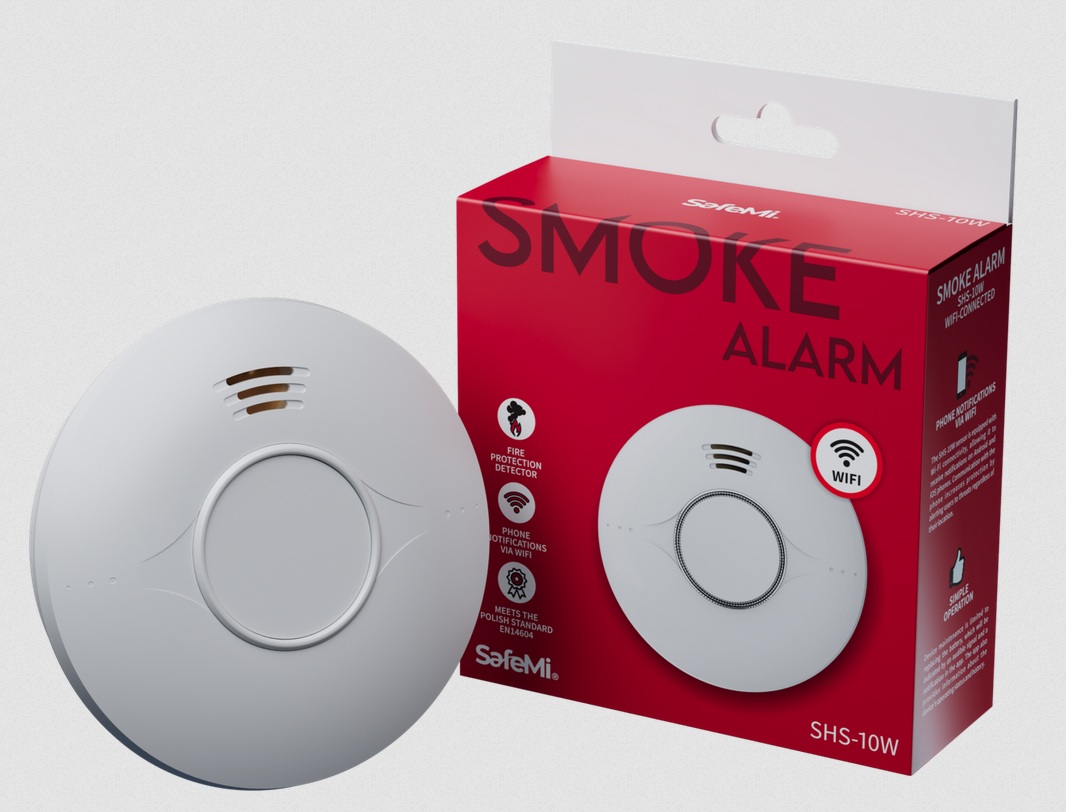 Detektor kouře SafeMi WiFi SHS-10W je vybaven komunikačním modulem Wi-Fi