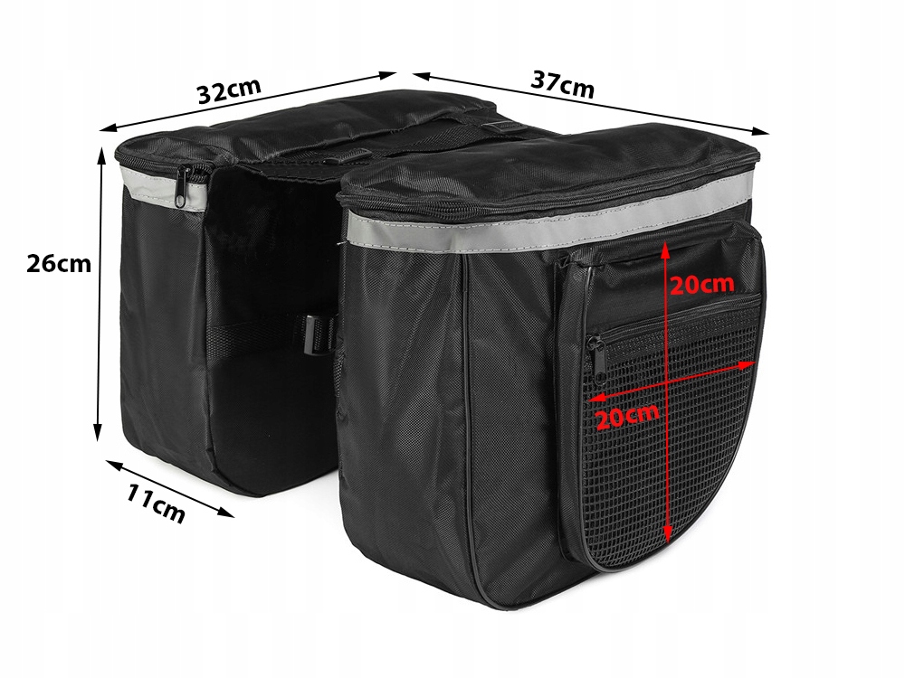 TORBA ROWEROWA SAKWA NA ROWER BAGAŻNIK DUŻA TYLNA 2 KOMORY Model Torba na bagażnik rowerowy