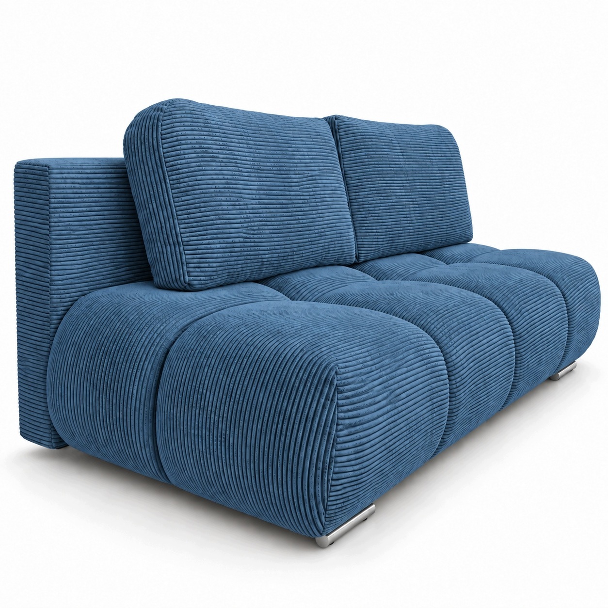 Pohovka s funkcí spaní Honey Mini 195 cm, modrá, s úložným prostorem