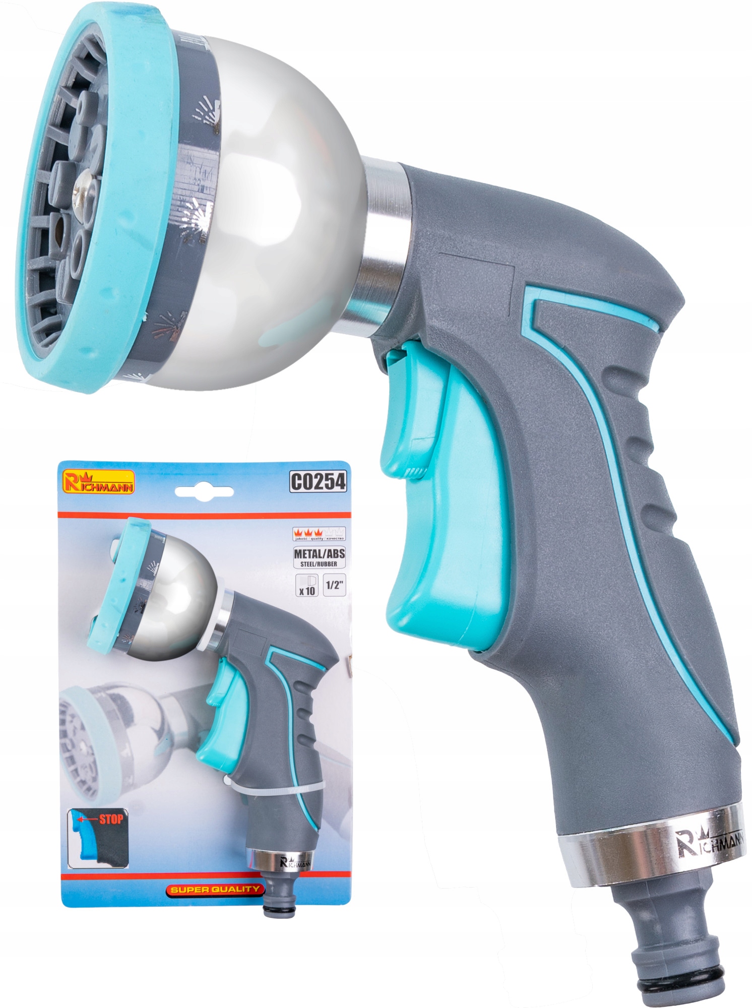 ZRASZACZ DO WODY PISTOLET OGRODOWY 10 FUNKCJI 1/2