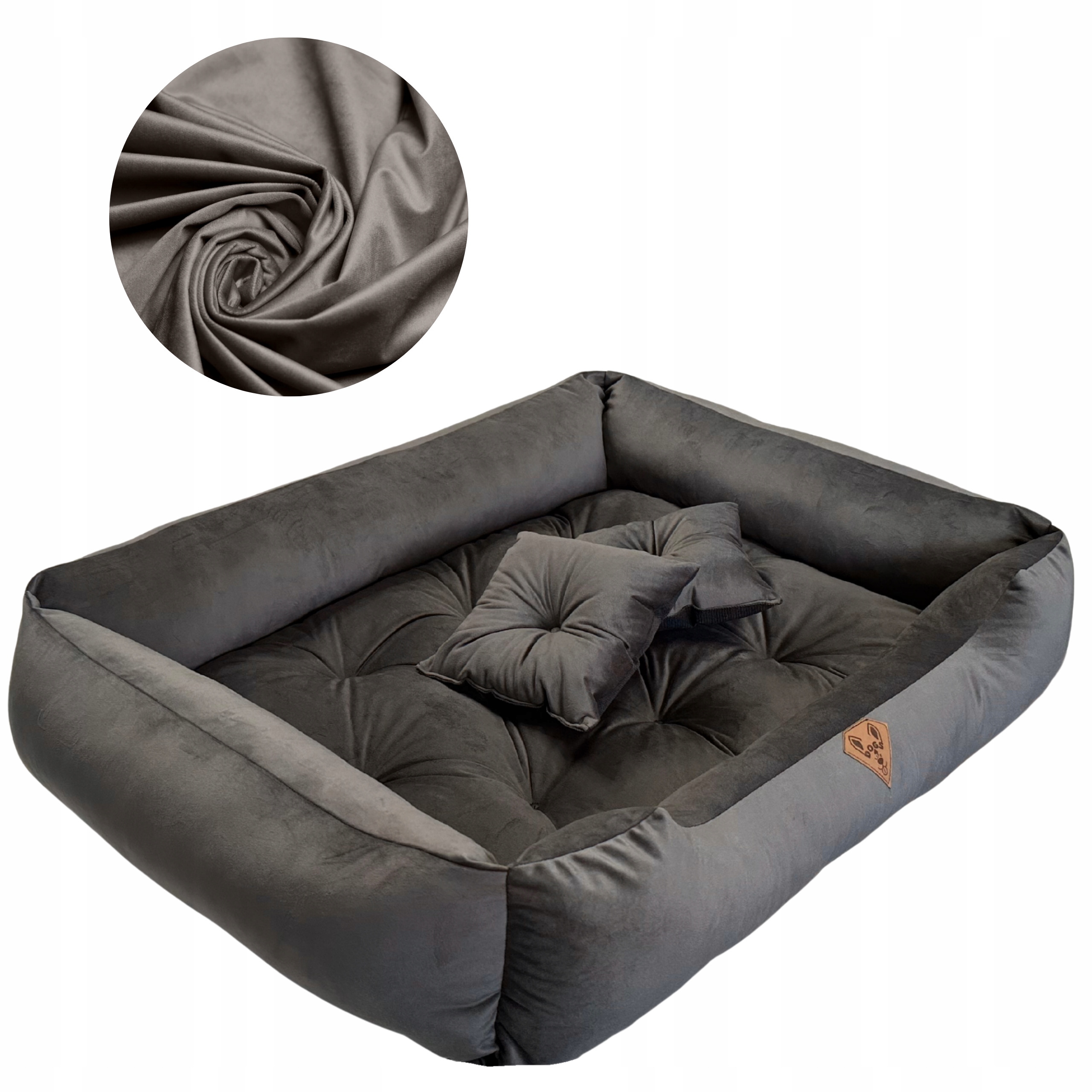 Duże legowisko dla psa welurowe kojec posłanie 135x100 cm antypoślizgowe