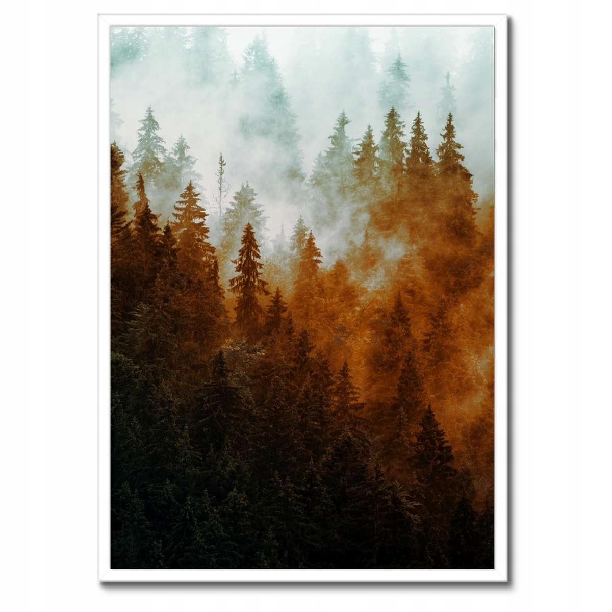 Plakát v bílém rámu 50x70 Podzimní krajina Hory
