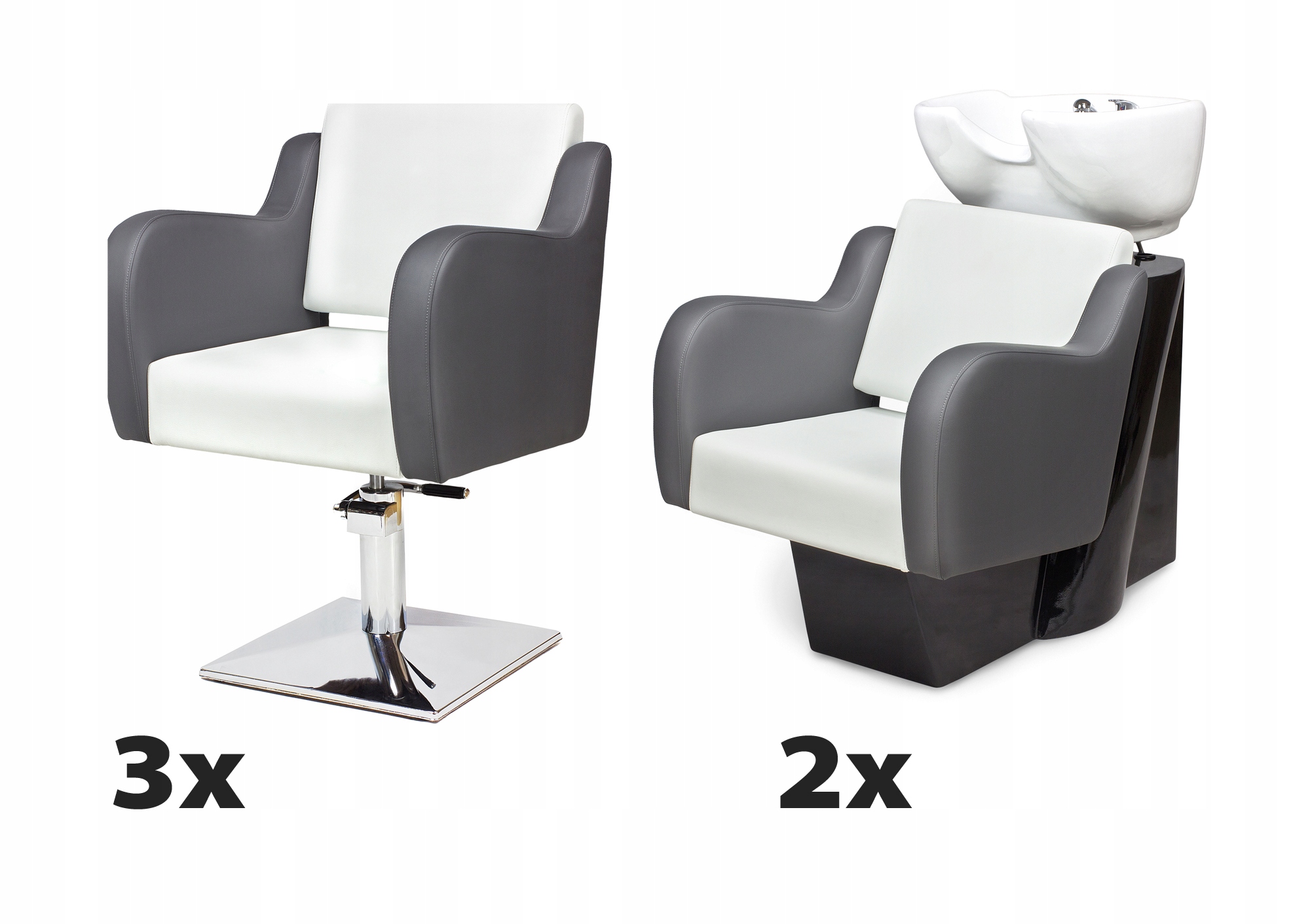3 x Kadeřnické křeslo 2 Kadeřnické myčky Nuvola