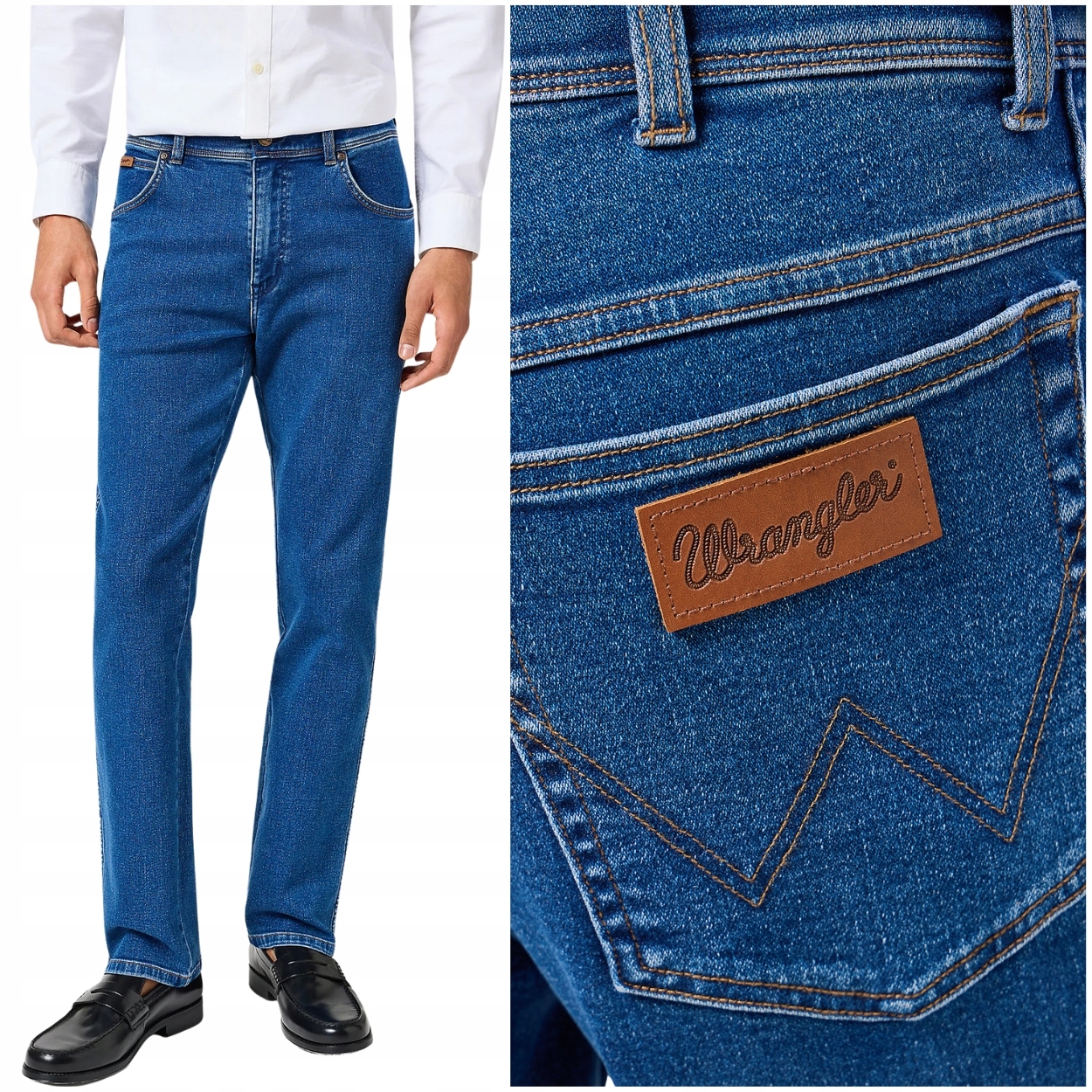 Wrangler Texas Midnight Shadow Epic Soft pánské rovné džíny W48 L32