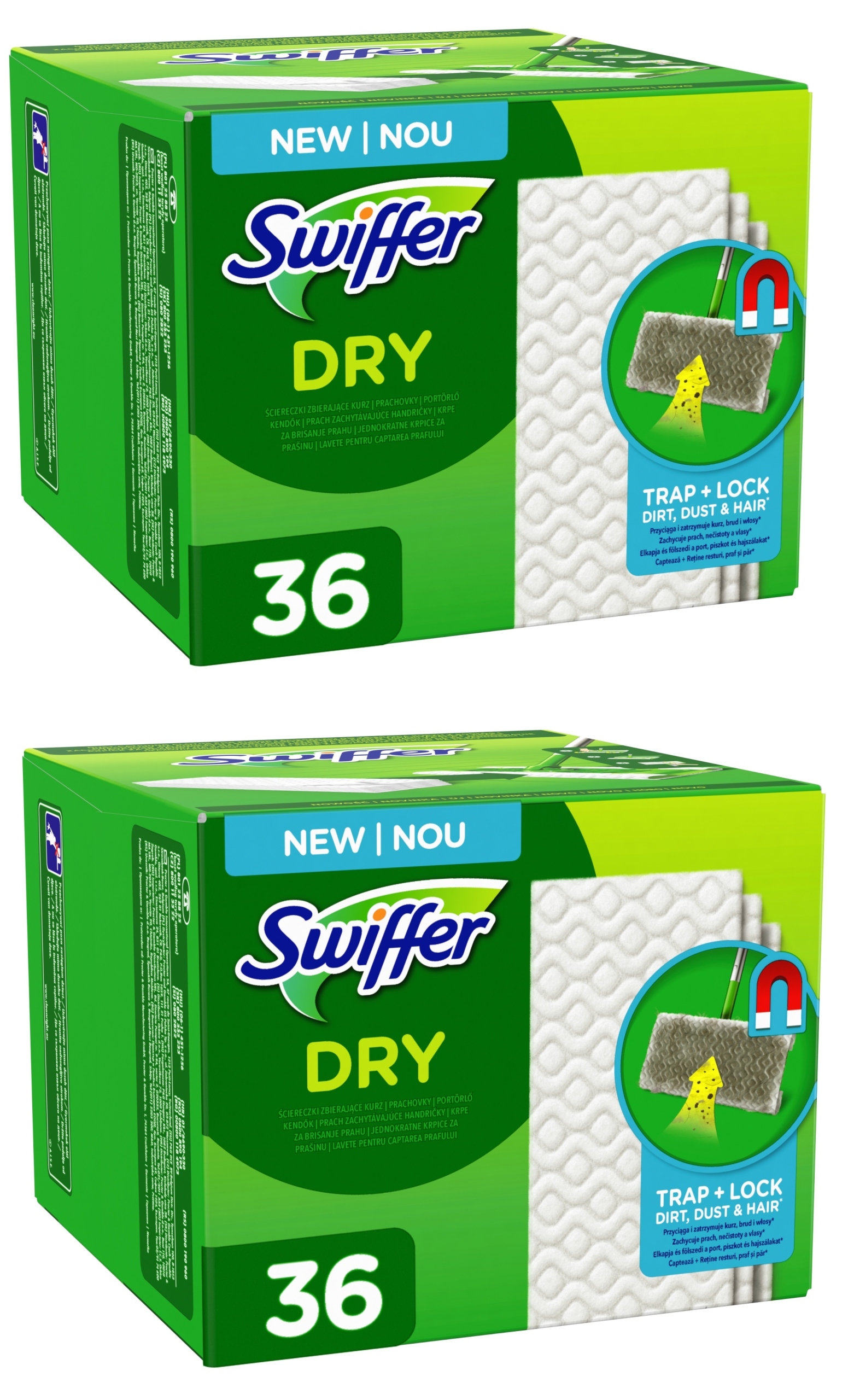 Levně Swiffer Suché utěrky na sběr prachu z podlah Vyměnitelné vložky 72 kusů