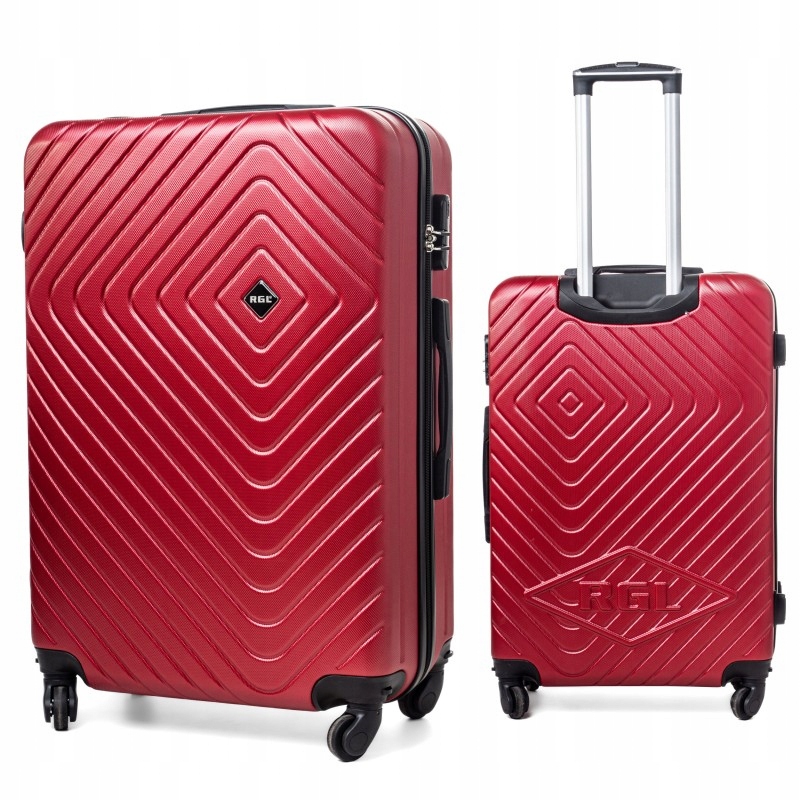Duża Walizka Pojemna 86L Rgl Bagaż Abs Bordo