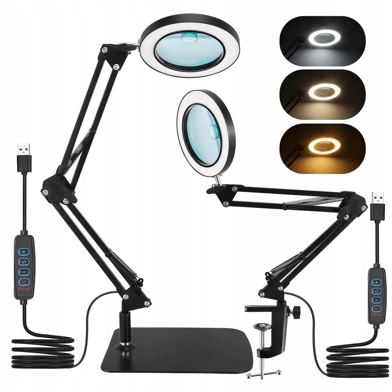 Lampa S Lupou Kosmetická Sklo Zvětšující Kreslicí Stolní Lampa 8X