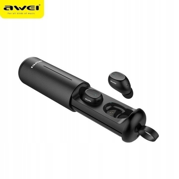 Awei słuchawki Bluetooth 5.0 T55 Tws+ stacja dokująca czarny/black