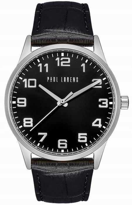 Pánské hodinky Paul Lorens quartzový ciferník černý řemínek černý 41 mm