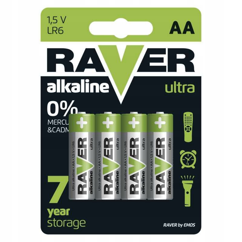

4x Bateria alkaliczna Raver Emos Aa R6 1,5V paluch