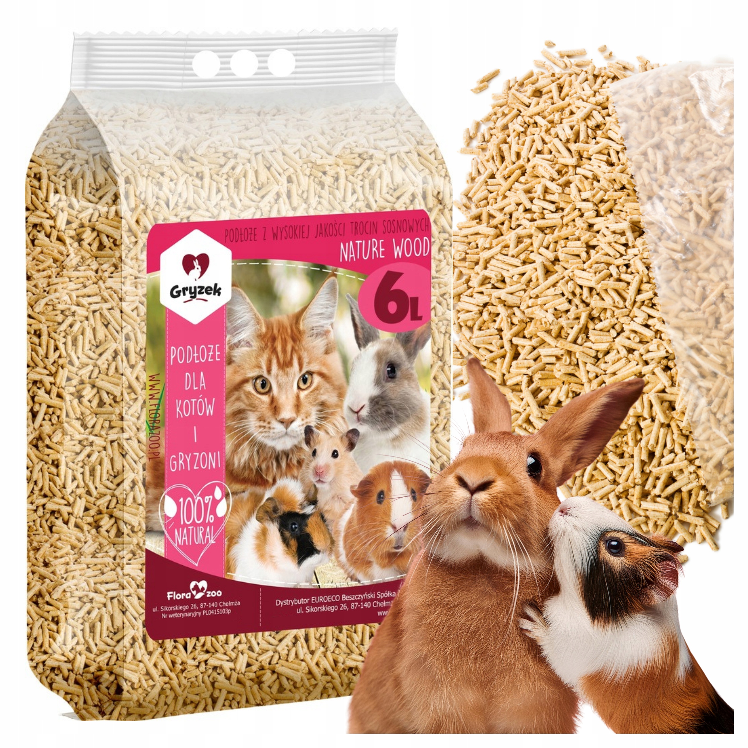 ŻWIREK DREWNIANY PODŁOŻE PELLET DO KUWETA KLATKA KRÓLIKA ŚWINKI GRYZONI