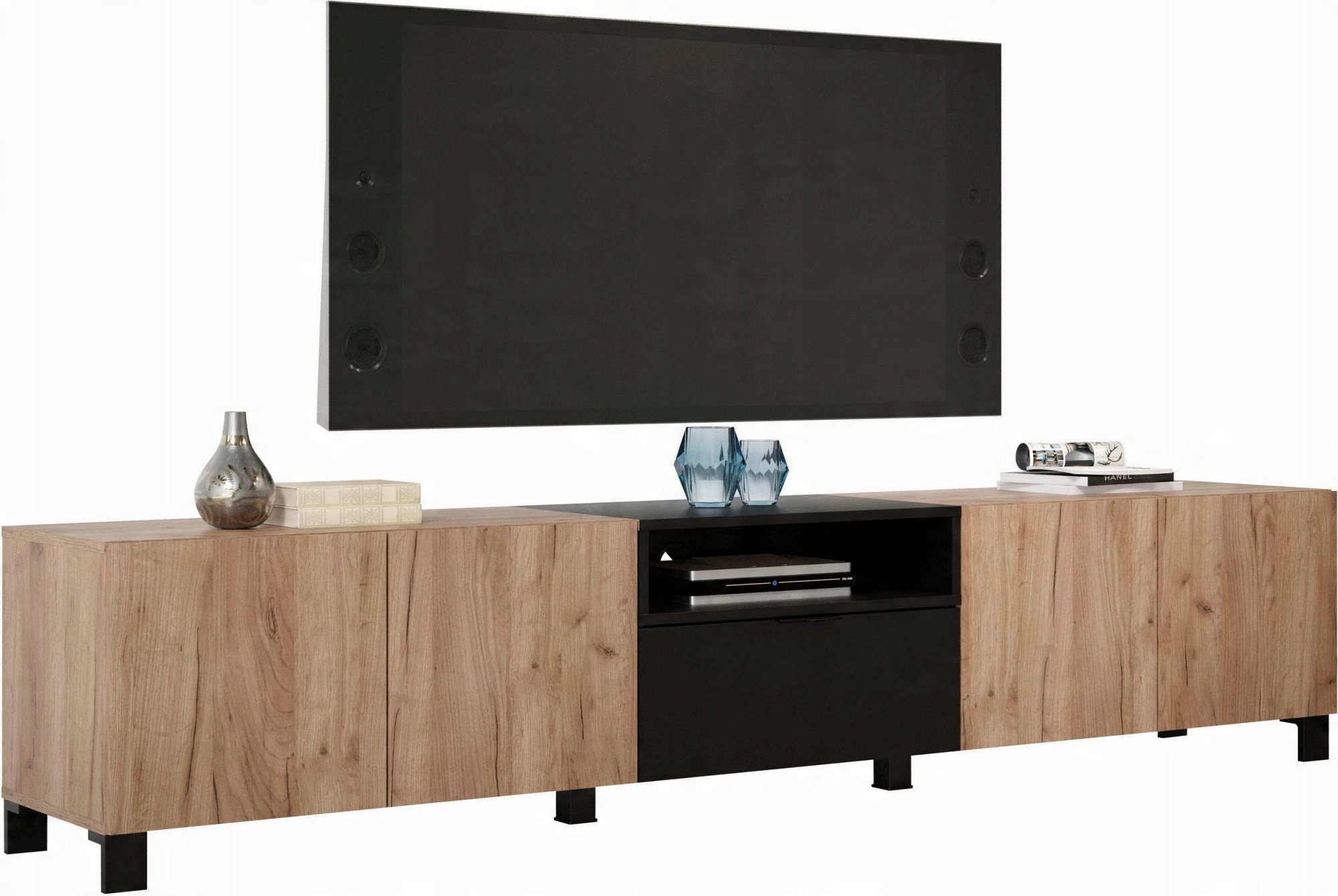 

Szafka Rtv duża 227 cm czarny dąb tobacco Lunel