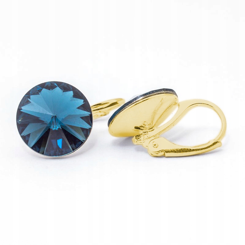 Náušnice pozlacené stříbro 925 s krystaly Swarovski Rivoli 12 mm Montana