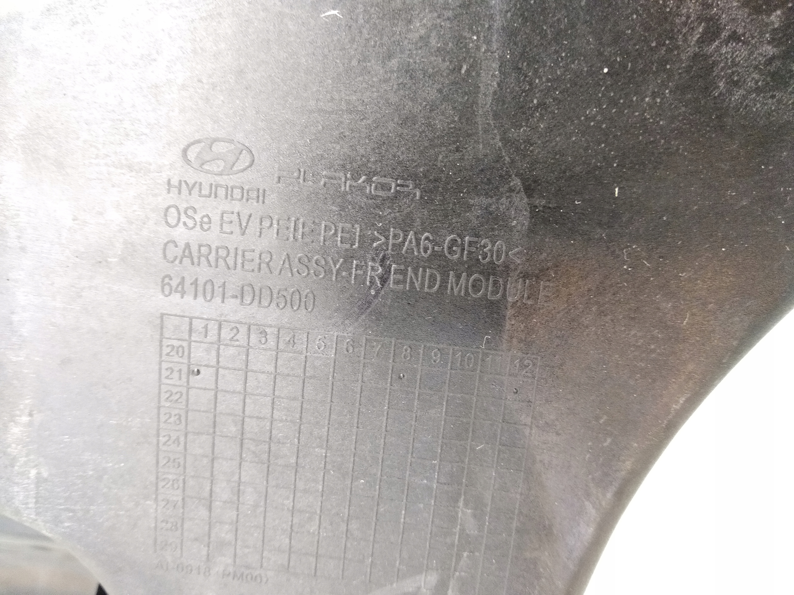 HYUNDAI KONA ELECTRIC PAS PRZEDNI PRZÓD 2017- Wersja Europejska