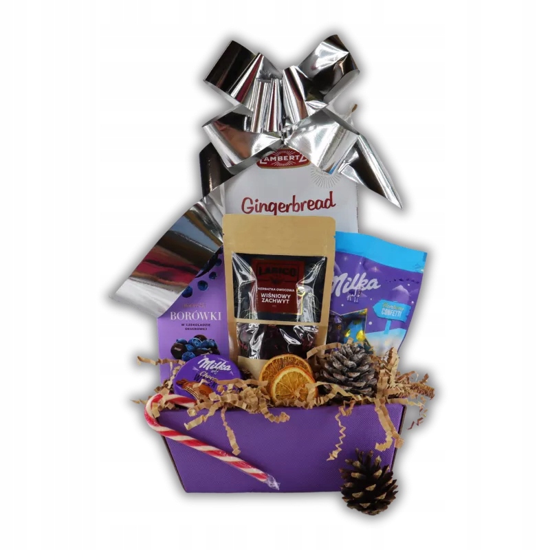 Dárkový koš Purpurový Dárkový koš pro zaměstnance Výročí jmenin