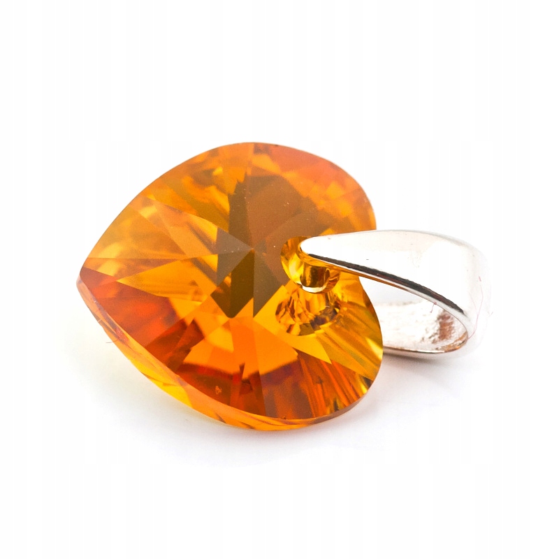 

Wisiorek srebrny z kr. Swarovski Serce 10 Topaz Ab