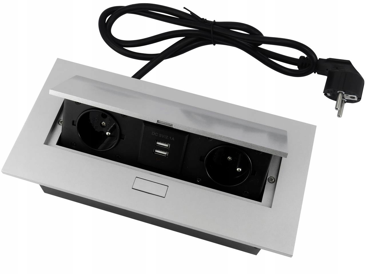 Zásuvka Zapuštěná Do Desky Flexiport Stříbrná S Usb