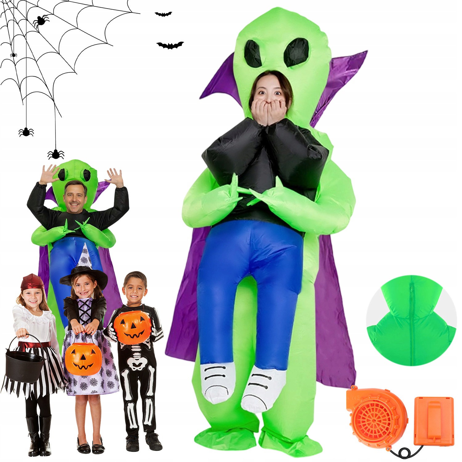 Kostým Mimozemšťan Alien Převlek Samonafukovací Nafukovací Kostým Pro Dospělé