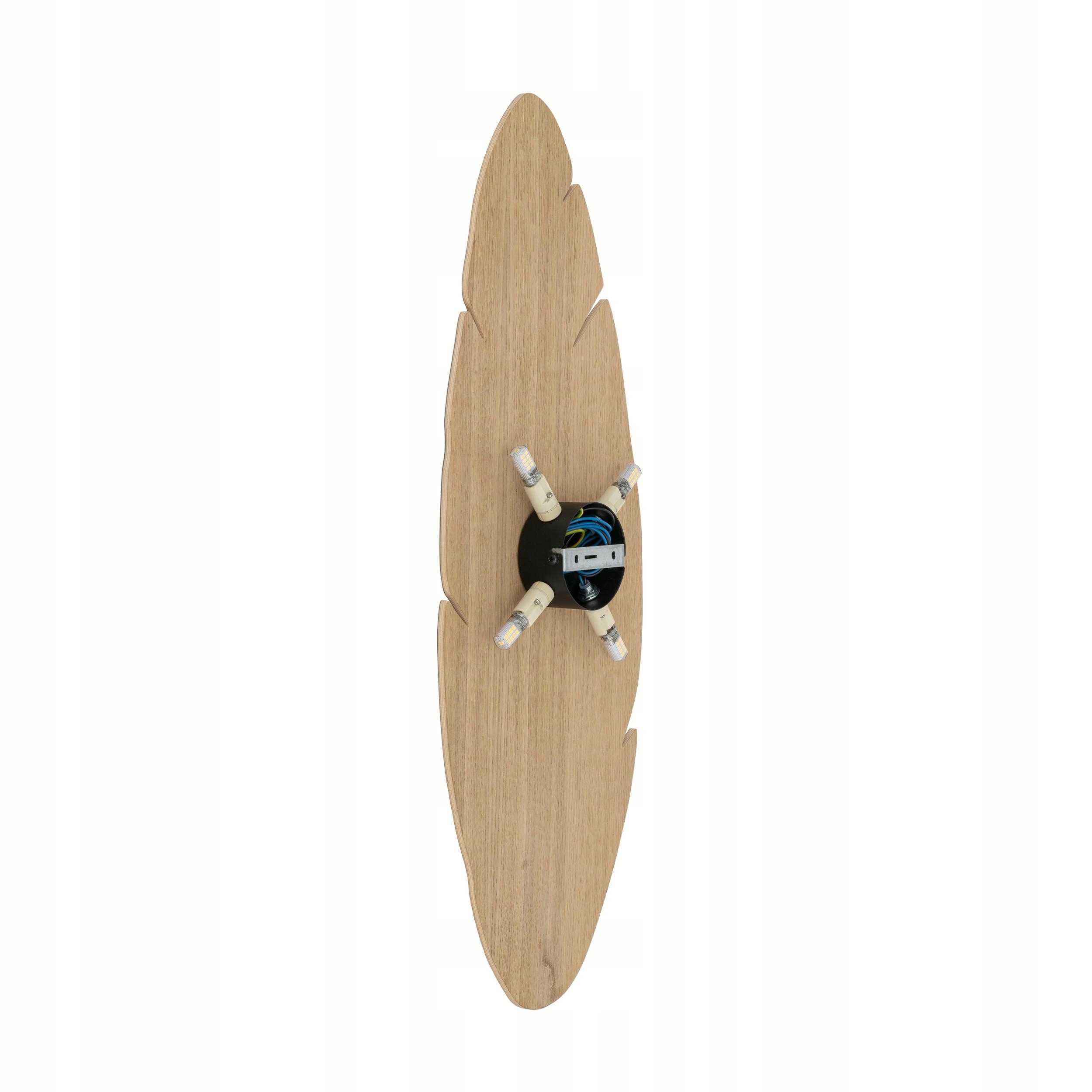 Nástenné svietidlo Hoja Prírodné drevo 4xG9 69 cm Osvetlenie bytu Obývacia izba