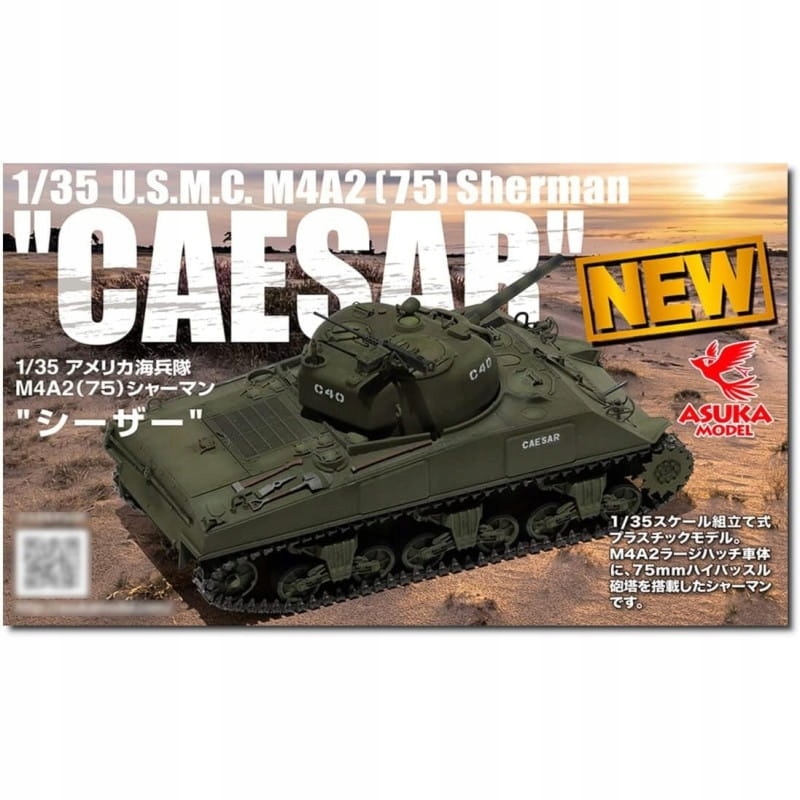 Asuka 35-050 1/35 Usmc M4A2 (75) Sherman Tank Měřítko 1/35 Plast Novinka