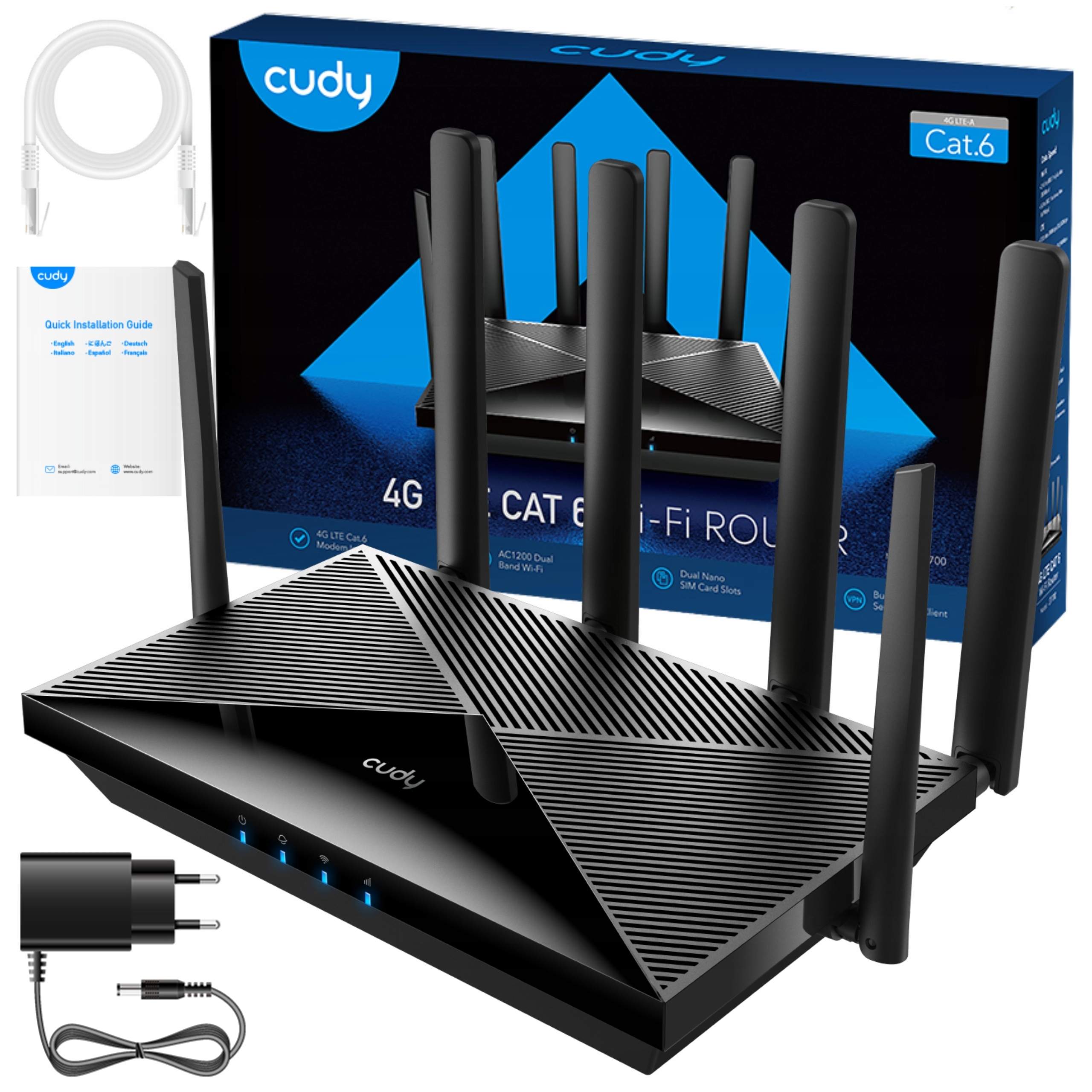 Wi-Fi router s 4G Lte modemem Cudy LT700 AC1200 802.11ac 1200 Mb/s 2x Sim Vpn
