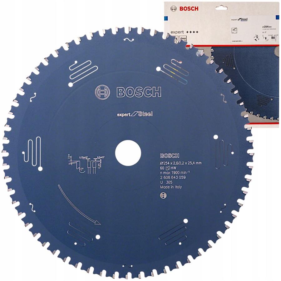 

Piła tarczowa do stali 254mm x 25.4mm 60z Bosch