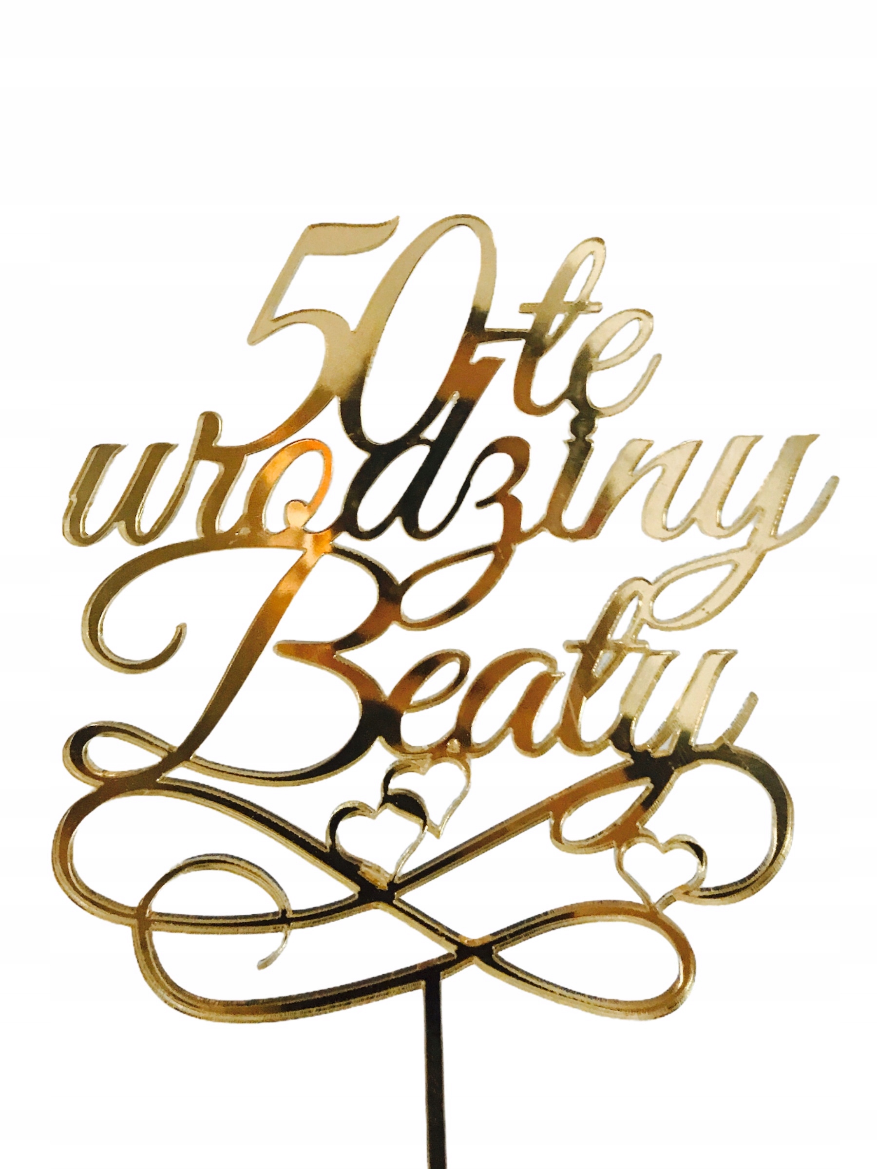 

Topper Na Tort Dowolny Napis Urodziny 18 30 40 50