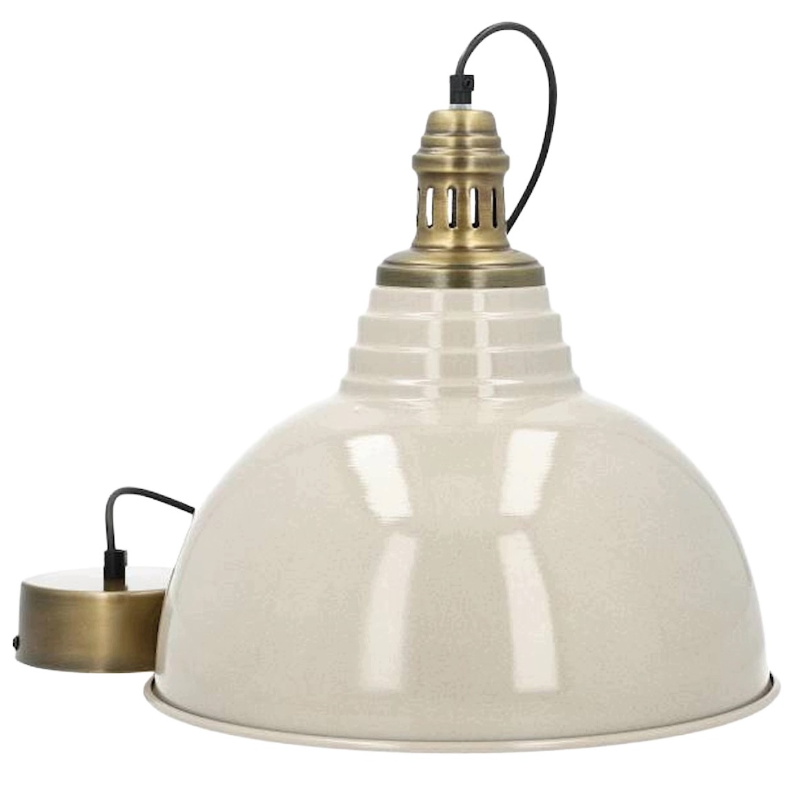 Závesná Stropná Lampa Nad Stôl Veľká 38 cm Béžová Loft Kovová Do Obývačky
