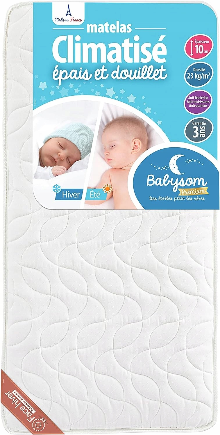 Materac do łóżeczka dziecięcy Babysom Climatise 120x60x10cm lato zima