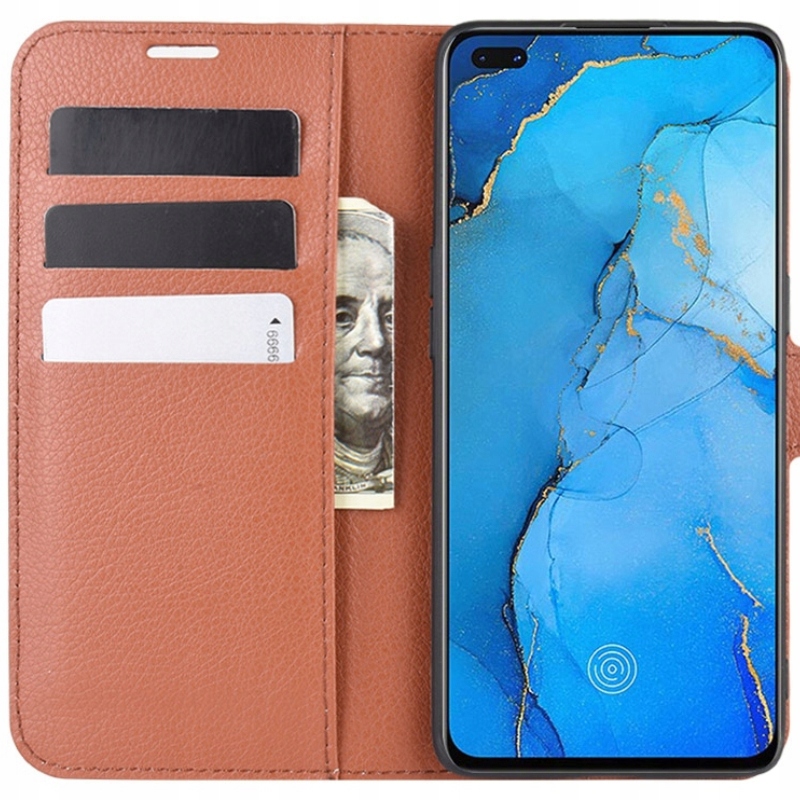 

Etui Z Klapką Portfel Litchi Do Oppo Reno 3 Pro