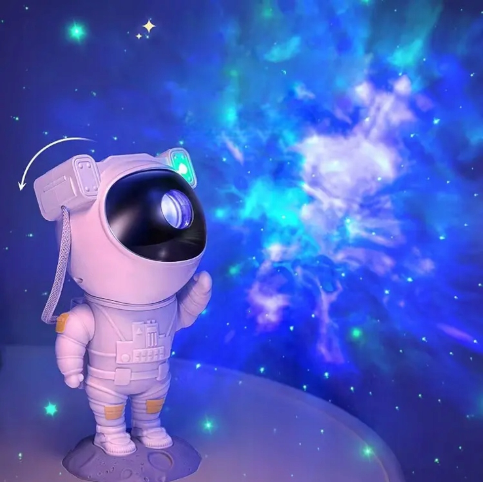 LAMPKA NOCNA PROJEKTOR GWIAZD DLA DZIECI ASTRONAUTA STAR LED OBROTOWA PILOT Zasilanie sieciowe