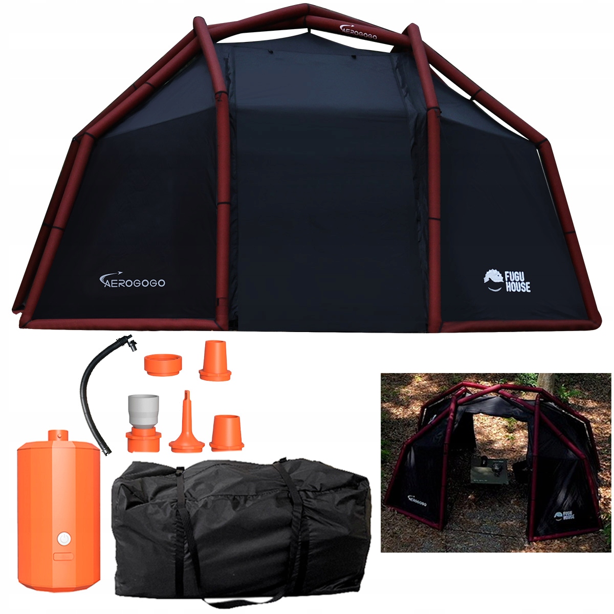 Aerogogo Cabin Tent ZT0-05 Namiot dmuchany pompowany Pompka elektryczna