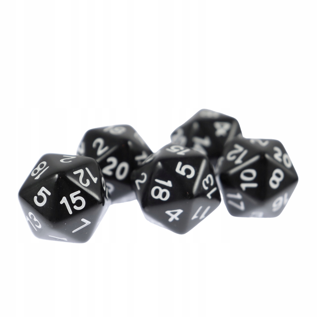 KOSTKA RPG CZARNA KOŚĆ DWUDZIESTOŚCIENNA K20 Liczba ścian 20