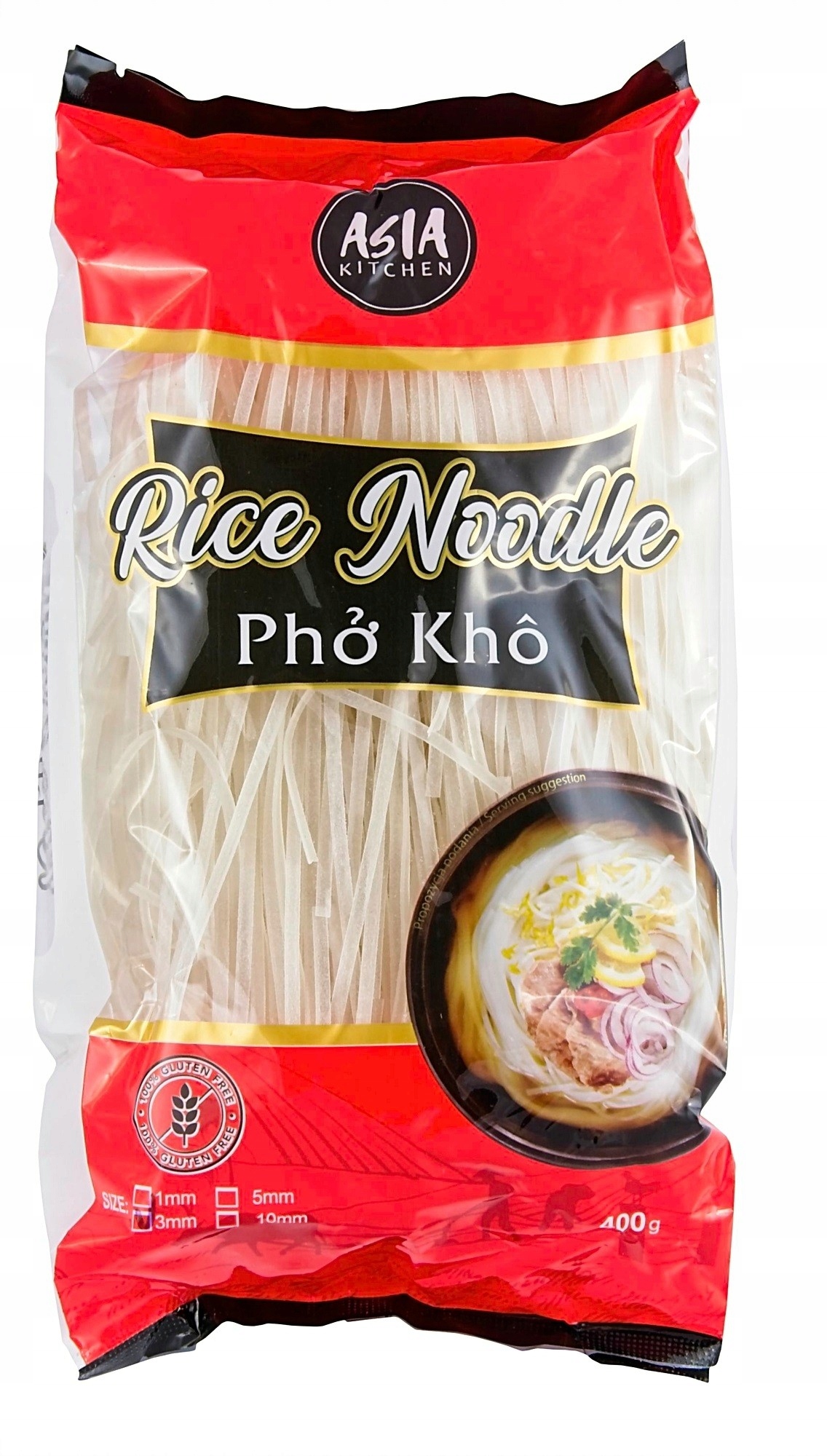 

Makaron ryżowy 3 mm 400 g bezglutenowy Asia Kitche