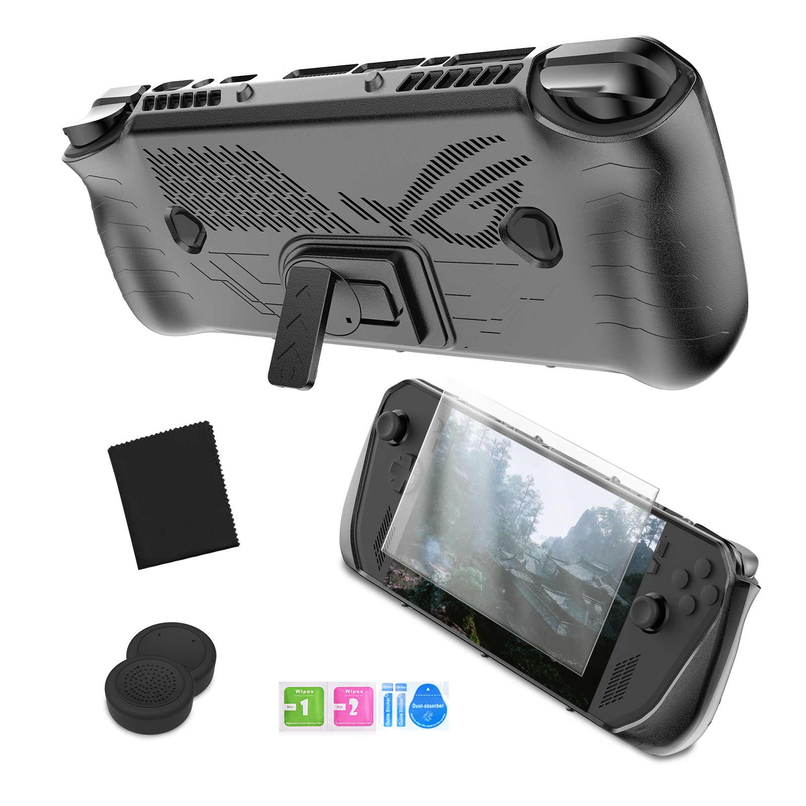 Zestaw 4w1 Futerał Etui Case Osłona LCD Osłony Pady do Asus ROG Ally X