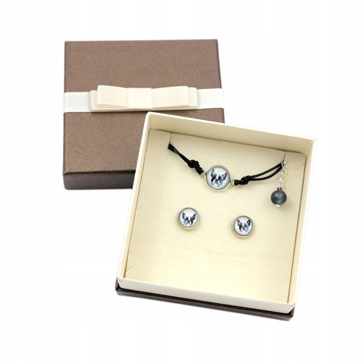 

Boston Terrier Komplet biżuterii z Twoim zdjęciem