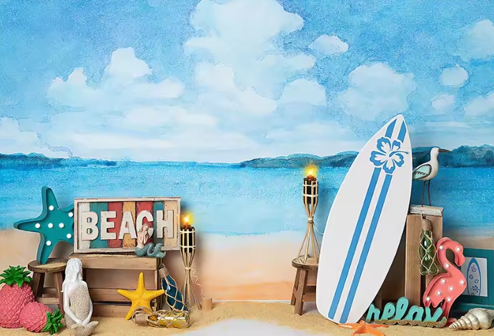 Tło do studia fotograficznego tkanina do fotografii plaża może 210x150 cm