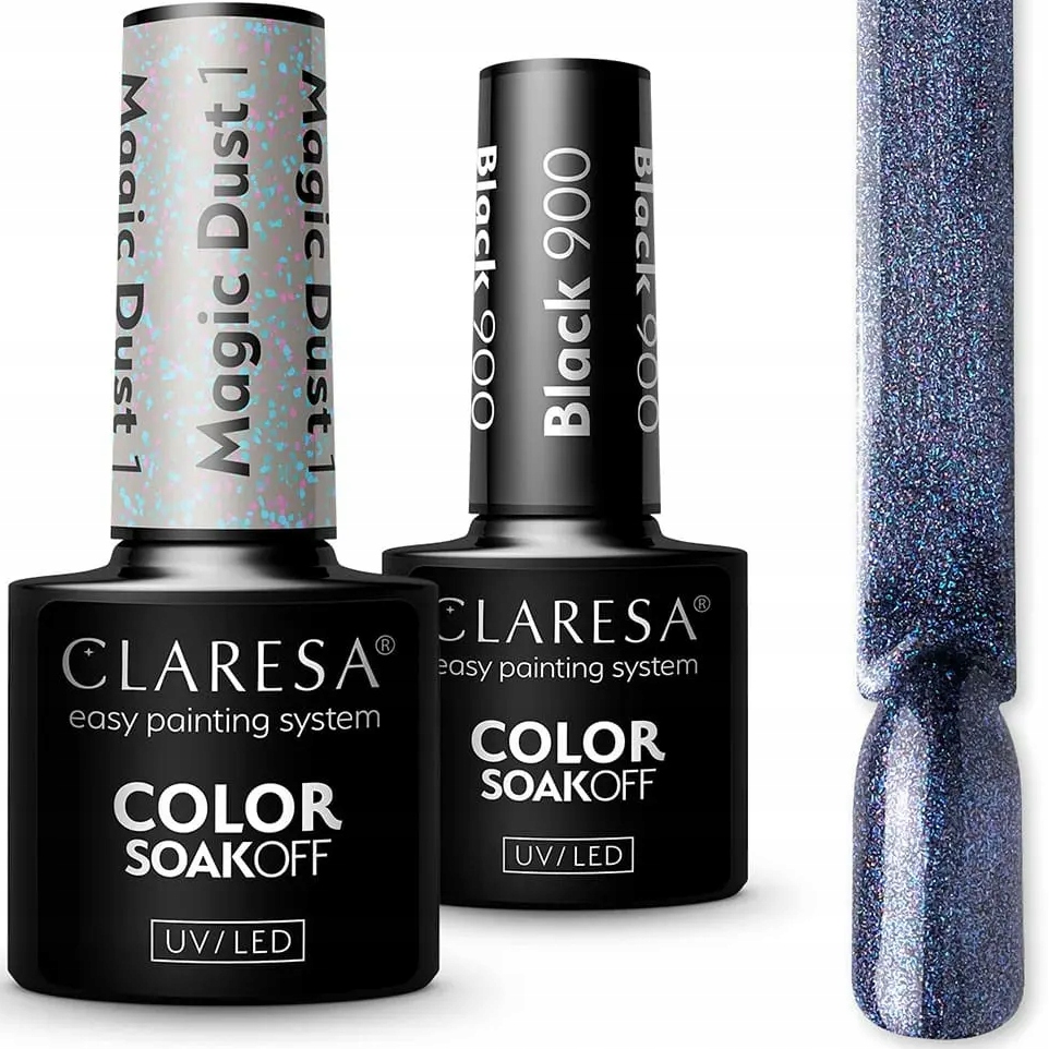 Claresa Sada Magic Dust Peľ Na Nechty v Hybride + Lak Black 900