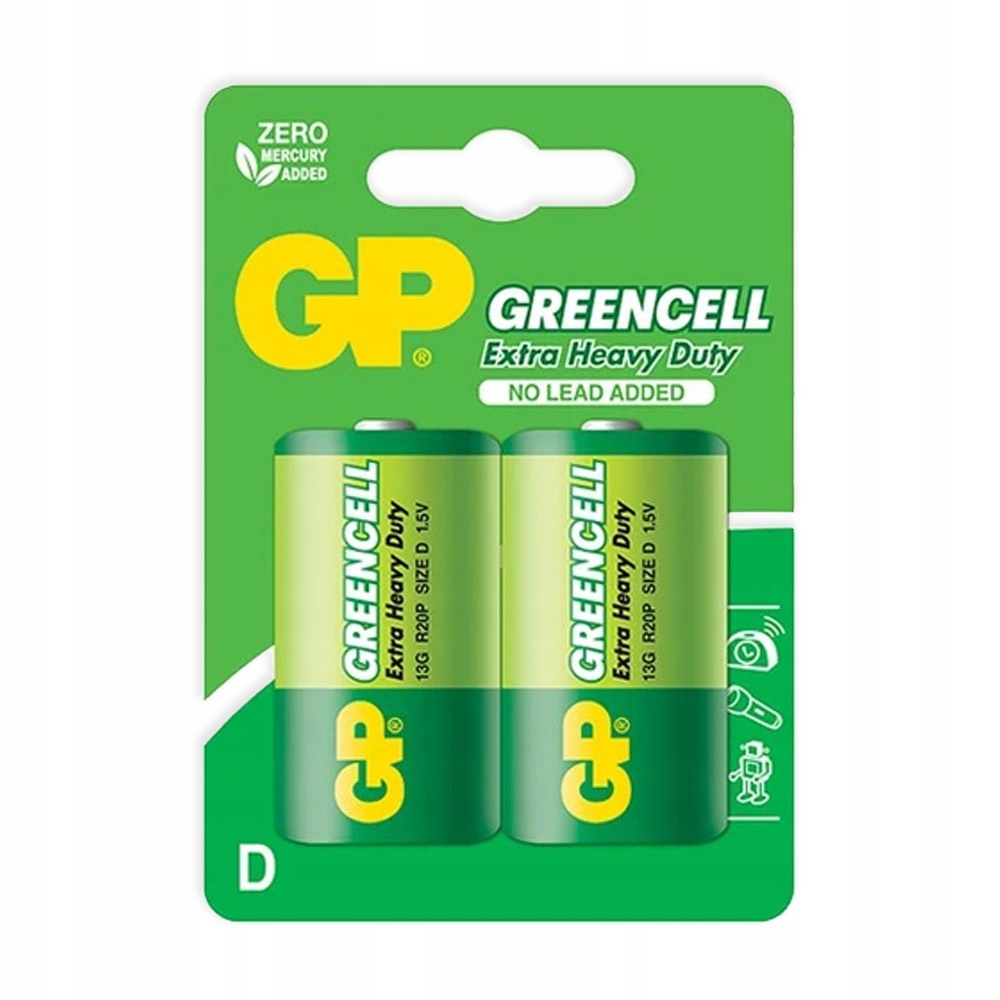 

Gp Greencell Bateria Zwykła R20 D 1.5V 2szt.