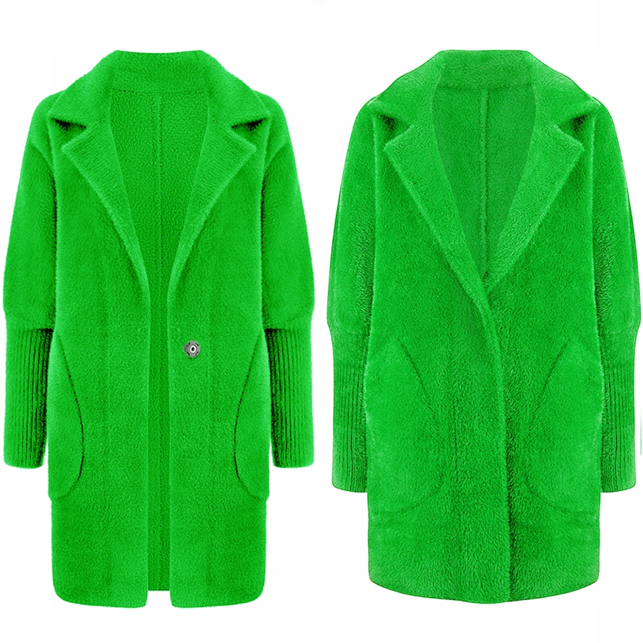 ALPAKA CIEPŁY PŁASZCZ NARZUTKA kurtka WEŁNA KOLORY