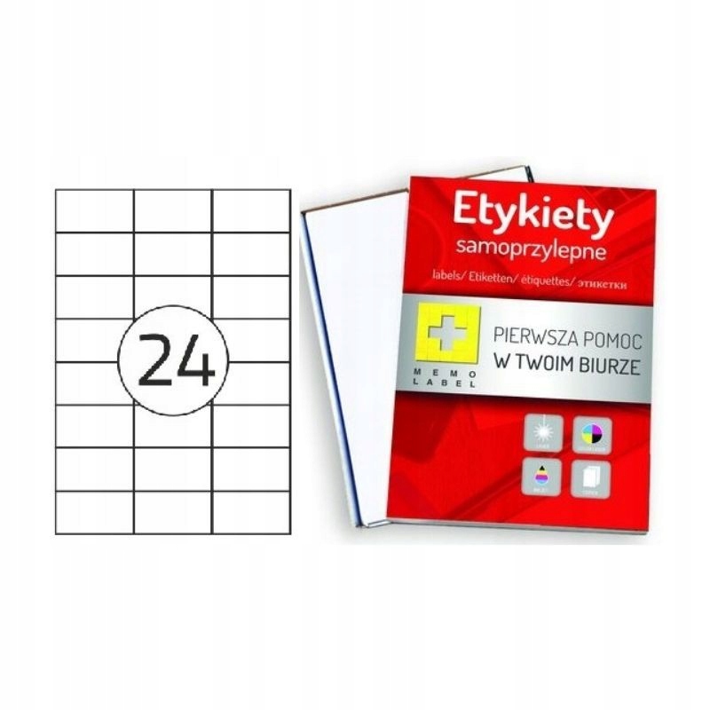 

Etykiety Samoprzylepne 70x37mm, 100 Arkuszy A4