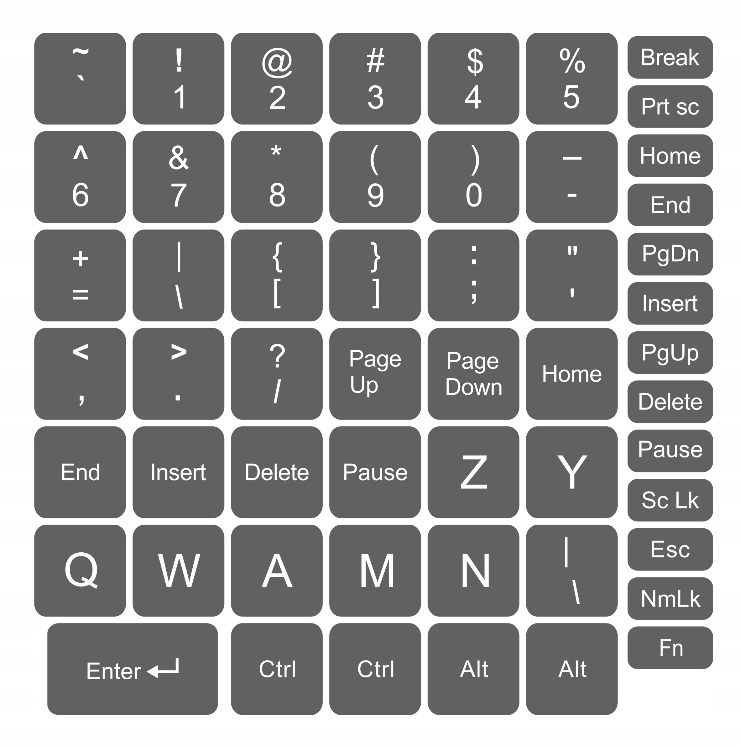 

Naklejki na klawiaturę laptopa 14x14 Ciemno Szary