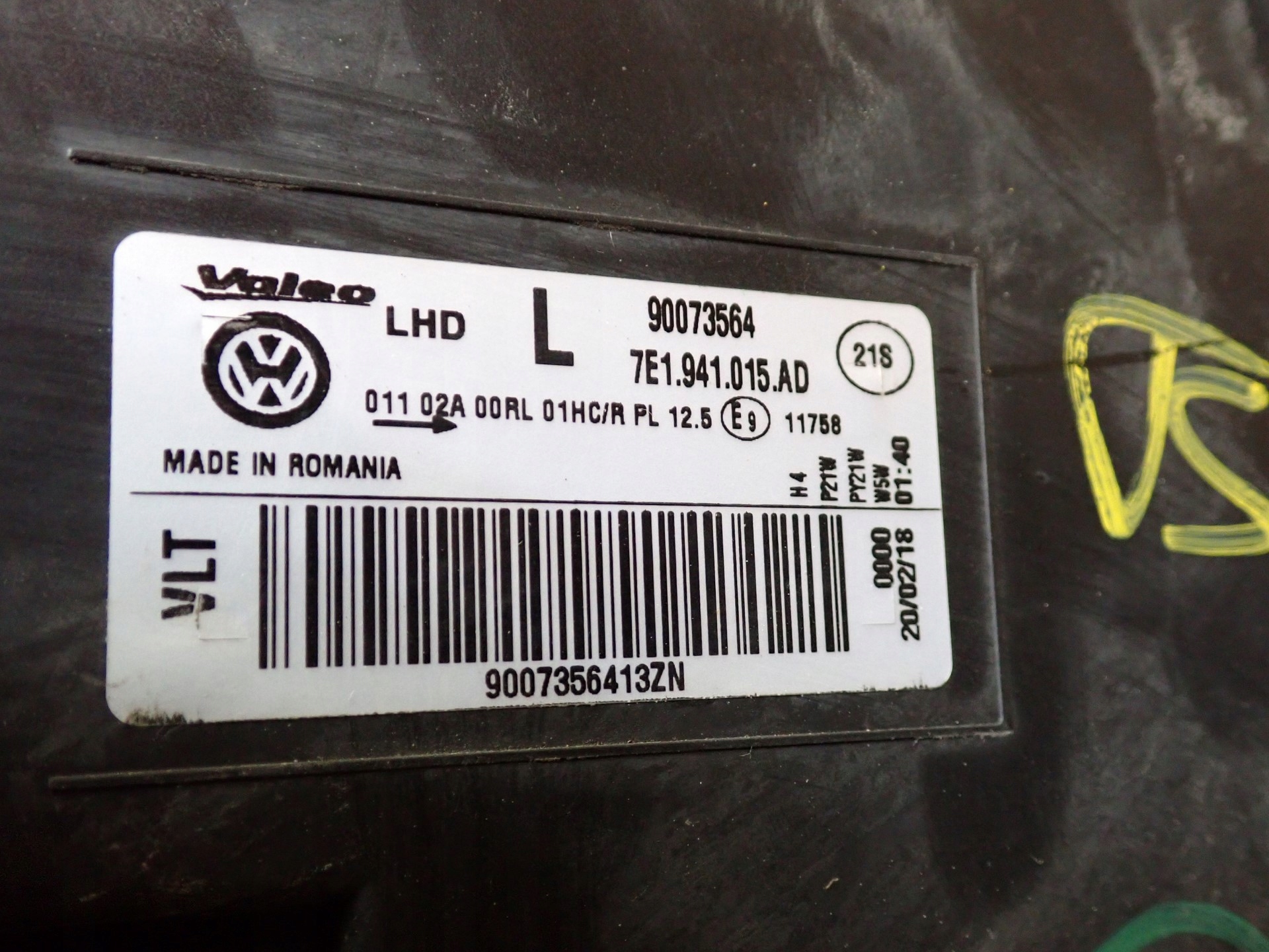 light left REFLEKTOR left VW TRANSPORTER T6 7E 2016-2019R 7E1941015AD