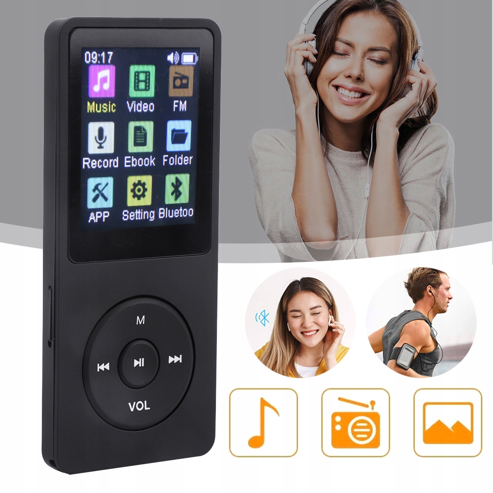 MP3 ODTWARZACZ MP4 16GB HIFI FM RADIO EBOOK DYKTAFON BLUETOOTH SŁUCHAWKI Zasilanie akumulatorowo-sieciowe