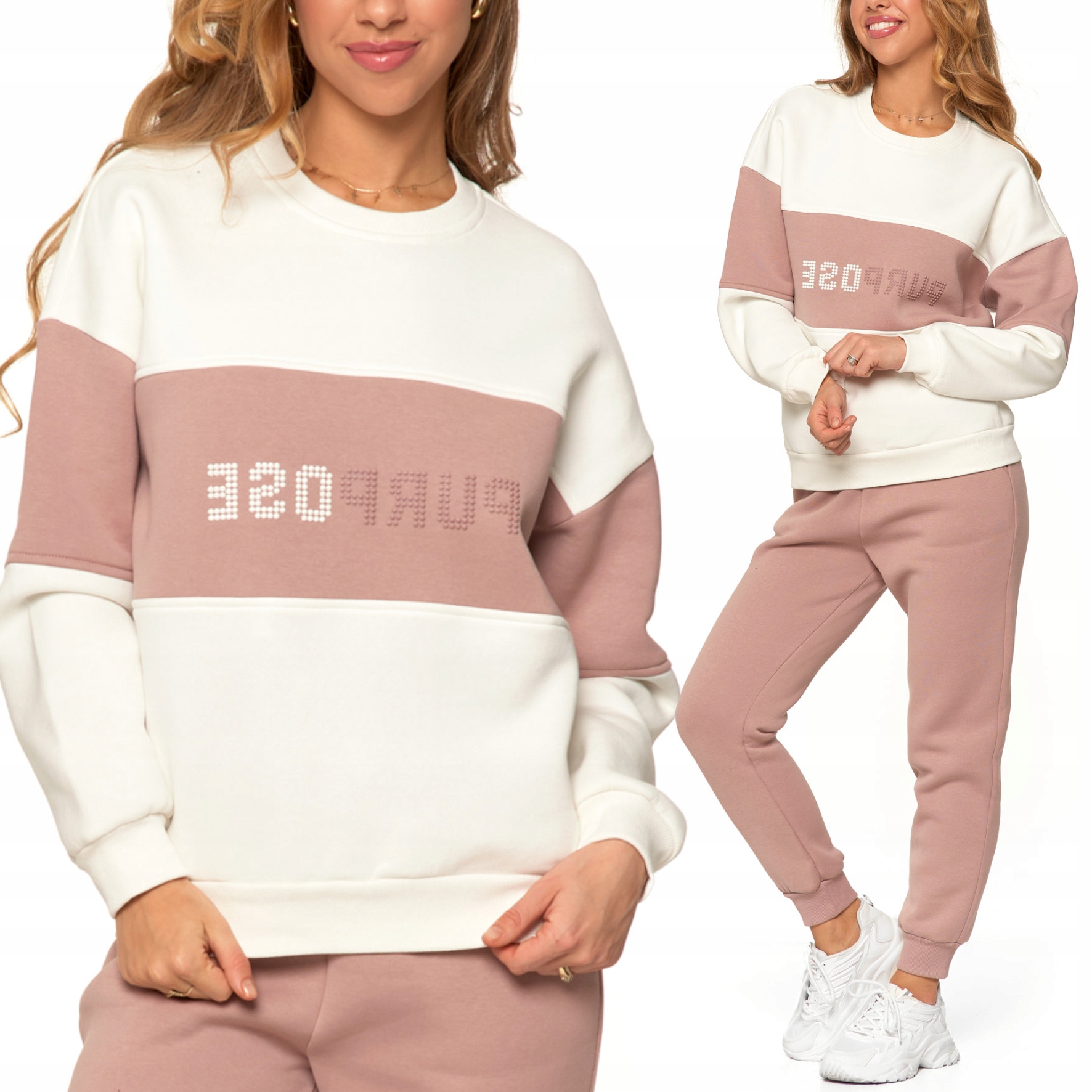 Mikina Volná, zateplená, sportovní bavlněná s nápisem Růžová Moraj S