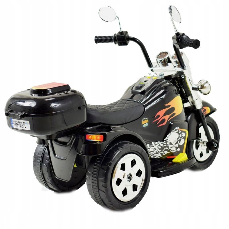 PIERWSZY MOTOR CHOPPER NA AKUMULATOR Z KUFERKIEM LL777-1 Kolor Czarny