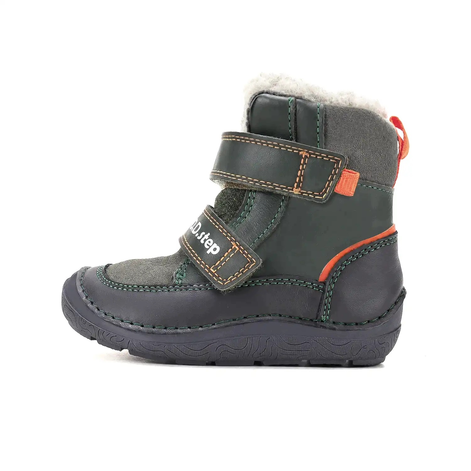 Buty zimowe barefoot D.D. Step W116-62185W Olive naturalna wełna 29