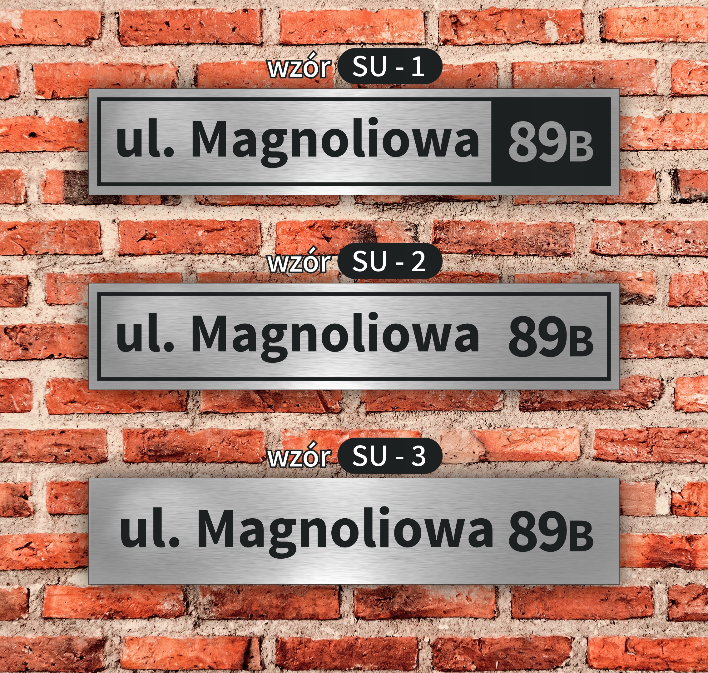 Tabliczka tablica ADRESOWA ALUMINIUM Nr domu 12x60 Wysokość produktu 12 cm